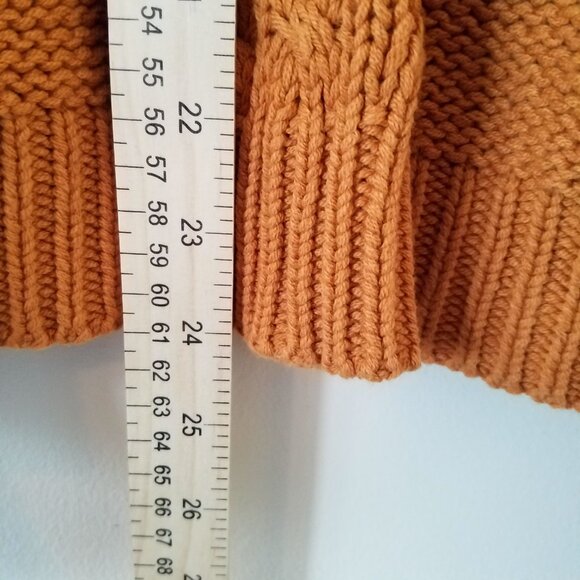 Aeropostale off the shoulder cold shoulder brown sweater cables size S - Picture 7 of 10